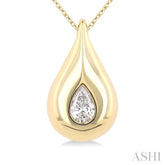 1/4 Ctw Teardrop Pear Cut Diamond Fashion Pendant With Chain in 14K Yellow Gold